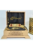 Isimli Kadife Kuranı Kerim Gold Sandık (SİYAH) Hafız Boy (14*20 CM) Ayraç,tesbih Seti thumbnail 2