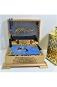 Isimli Kadife Kuranı Kerim Gold Sandık (LACİVERT) Hafız Boy (14*20 CM) Tesbih,ayraç Seti thumbnail 1