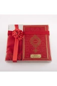 Şal + Tesbih + Kuran Hediye Seti (orta Boy, Kırmızı) thumbnail 1