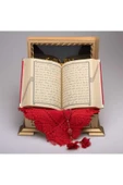Şal + Tesbih + Kuran Hediye Seti (hafız Boy, Kadife, Kırmızı) thumbnail 3