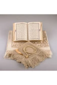 Şal Seccade Tesbih Kuran Hediye Seti (ÇANTA BOY, GOLD) thumbnail 3