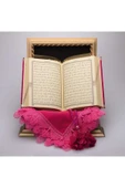 Şal + Tesbih + Kuran Hediye Seti (hafız Boy, Kadife, Fuşya Pembe) thumbnail 3