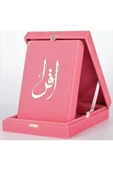 Kuranı Kerim Orta Boy Kadife Kutulu Pembe thumbnail 1
