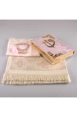 Şal + Seccade + Tesbih + Kuran Hediye Seti (orta Boy, Kadife, Pudra Pembe) thumbnail 2