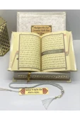 Isimli Özel Kadife Kutulu Kuranı Kerim Orta Boy Kutulu (BEYAZ)(16X24) Ayraç, Inci Tesbih Seti thumbnail 5
