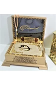 Isimli Kadife Kuranı Kerim Gold Sandık (VİZON) Hafız Boy (14*20 CM) Ayraç,tesbih Seti thumbnail 3