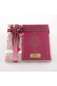 Seccade + Tesbih + Kuran Hediye Seti (orta Boy, Fuşya Pembe) thumbnail 1