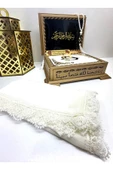 İsimli Kadife Kuranı Kerim Oymalı Gold Sandık Beyaz Hafız Boy (14*20CM) Örtü,ayraç,tesbih Seti thumbnail 3