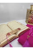 Isimli Kuranı Kerim Ortaboy (16X24)(FUŞYA PEMBE, MÜHÜRLÜ)namaz Örtüsü, Tesbih, Ayraç Seti thumbnail 3