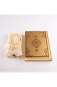 Şal + Tesbih + Kuran Hediye Seti (Orta Boy, Standart Cilt, Gold) thumbnail 3