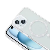 iPhone 15 Plus Kılıf Taşlı Tasarım M-safe Şarj Özellikli Koment Silikon Kapak thumbnail 2