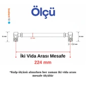 Talas Düz 224 mm Soft Antik Metal Kulp Mobilya Çekmece Dolap Kapak Kulpu Dayanıklı Kulbu Kulpları thumbnail 2
