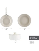 KARACA Refika Swiss Crystal Almond Cream Easy Clip 5 Parça Indüksiyon Tabanlı Tencere Seti - 5