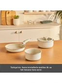 KARACA Refika Swiss Crystal Almond Cream Easy Clip 5 Parça Indüksiyon Tabanlı Tencere Seti - 10