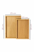 Porsima Pbt-362 Ahşap Tepsi 2li Set Çay Kahve Bambu Sunumu Tepsi Seti thumbnail 4