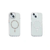 iPhone 15 Plus Kılıf Taşlı Tasarım M-safe Şarj Özellikli Koment Silikon Kapak thumbnail 6