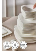 Karaca Fine Pearl Helen 62 Parça 12 Kişilik Beyaz Porselen Kare Tabaklı Şık Yemek Takımı - 4