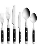KARACA Alina 36 Parça 6 Kişilik Çatal Kaşık Bıçak Takımı Siyah - 4