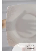 Karaca Fine Pearl Helen 62 Parça 12 Kişilik Beyaz Porselen Kare Tabaklı Şık Yemek Takımı - 10