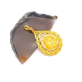 Altın Kaplama Tuğralı Kolye Ucu TGR-716 thumbnail 4