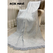 Özlü Home Lüks Pamuklu Koltuk Örtüsü Buz Mavisi 170x220 - 1