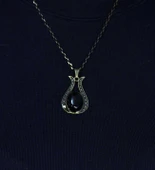 Doğal Taş Oniks Doğal Taşlı Lale Modelli Antik Kadın Kolye euk44o thumbnail 1