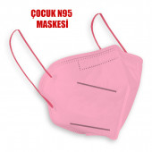 N95 / FFP2 Çocuk Maskesi Pembe Full Ultrasonic (10 Adet) - 1