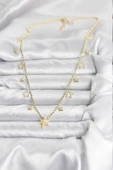 Pirinç Gold Renk Zirkon Taşlı Kutup Yıldızı Model Kadın Kolye - TJ-BKO10649 thumbnail 2