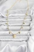 Pirinç Gold Renk Zirkon Taşlı Kutup Yıldızı Model Kadın Kolye - TJ-BKO10647 thumbnail 2