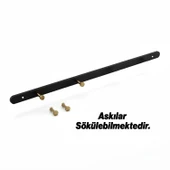 Metal Siyah Gold 4'lü Birleşik Portmanto Vestiyer Anahtarlık Askısı Duvar Monteli Vidalı Elbise Asma thumbnail 4