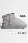 Anila Kadın Gri Kışlık Kürklü Bot - 4