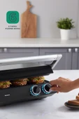HOMEND Grilliant 1342h 3 In 1 Inox Gövde Çift Taraflı XL Döküm Plaka Tost Ve Izgara Makinesi thumbnail 3