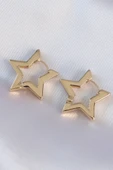 Pirinç Gold Renk Yıldız Küpe - TJ-BKP8982 - 1