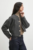 Beli Lastikli Düğmeli Bomber Ceket Antirasit thumbnail 1