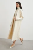 Uzun Elbiseli Hırka Triko Takım Ekru - 1