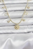 Pirinç Gold Renk Güneş Model Kadın Kolye - TJ-BKO10645 thumbnail 1