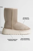 Asina Kadın Bej Kışlık Kürklü Bot - 4