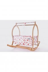 Cansu Serisi Anne Yanı, Yerde Sallamalı Bebek Beşiği / Kırmızı Kar Tanesi (Christmas Miracle Red) - 1