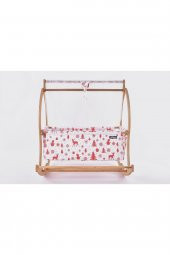 Cansu Serisi Anne Yanı, Yerde Sallamalı Bebek Beşiği / Kırmızı Kar Tanesi (Christmas Miracle Red) - 2