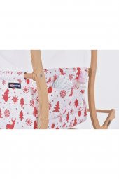 Cansu Serisi Anne Yanı, Yerde Sallamalı Bebek Beşiği / Kırmızı Kar Tanesi (Christmas Miracle Red) - 5