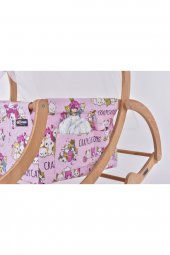 Biray Serisi Anne Yanı, Yerde Sallamalı Bebek Beşiği / Pembe Çılgın Kediler (Crazy Cat Boys Pink) - 5