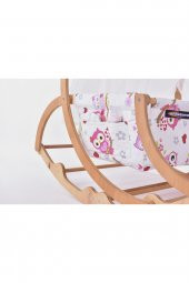 Biray Serisi Anne Yanı, Yerde Sallamalı Bebek Beşiği / Pembe Baykuş (Coy Owls) - 5