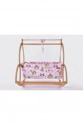 Dirim Serisi Anne Yanı, Yerde Sallamalı Bebek Beşiği / Pembe Çılgın Kediler (Crazy Cat Boys Pink) - 2