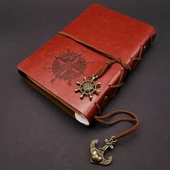 Kahverengi Pusula Temalı Deri Defter thumbnail 1