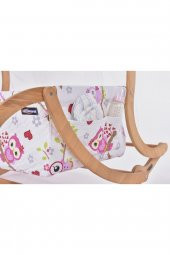 Kuğu Serisi Anne Yanı, Yerde Sallamalı Bebek Beşiği / Pembe Baykuş (Coy Owls) - 5