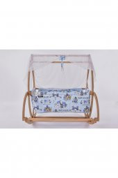 Tuana Serisi Anne Yanı, Yerde Sallamalı Bebek Beşiği / Mavi Çılgın Kediler (Crazy Cat Boys Blue) - 2