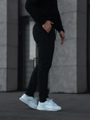 Erkek Diagonel Mikro dokulu Cepli Pantolon - Siyah thumbnail 5