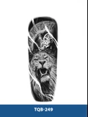 TQB-249 MEKANİK SAAT VE ASLAN DESEN GEÇİCİ KOL DÖVMESİ-TATTO thumbnail 1