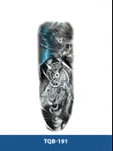 TQB-191 ASLAN VE SAAT DESEN GEÇİCİ KOL DÖVMESİ-TATTO thumbnail 1
