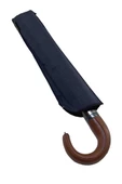 Snotline-April Deri Saplı Erkek Şemsiye Kahverengi Sap Çanta Boy Baston Saplı 100 Cm Çap 45 Cm Boy - 1